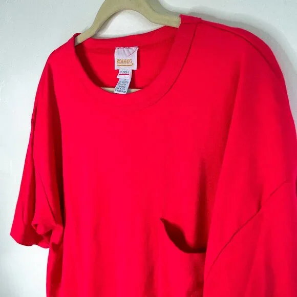 Tops Roamans Womens Plus Size Xl Red Button Up Shirt Short